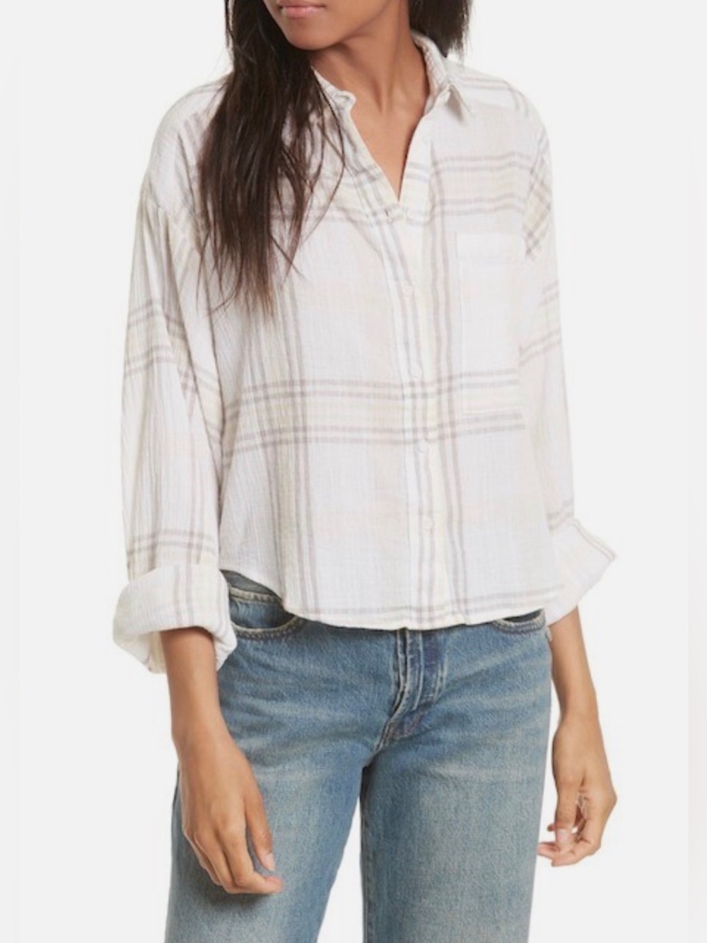 NWOT Free People Paradise Garden Cropped Cutie Button Up Shirt